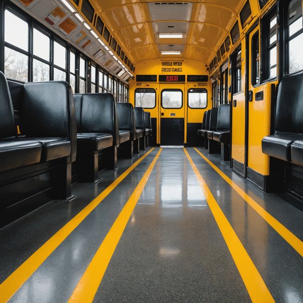 Quel type de revêtement de sol est le plus efficace pour éviter les glissades dans les bus scolaires?